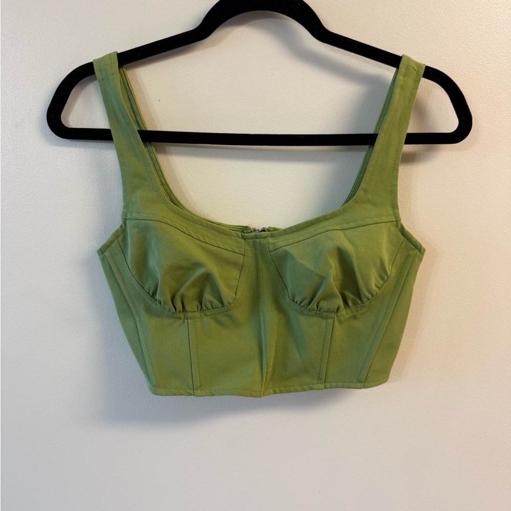La Hearts Olive Green Women's Crop Top